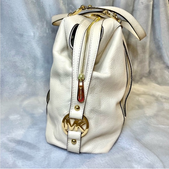 NWT Michael Kors Fulton Vanilla Leather Large Satchel - Picture 9 of 15
